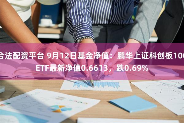 合法配资平台 9月12日基金净值：鹏华上证科创板100ETF最新净值0.6613，跌0.69%